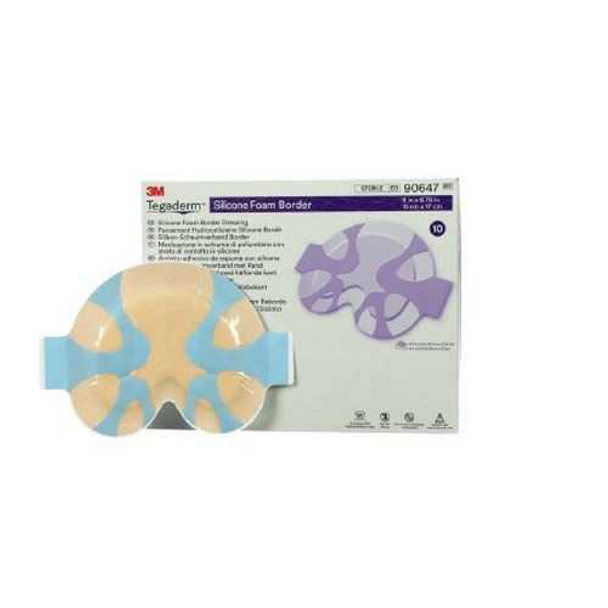 Silicone Foam Dressing 3M Tegaderm 6 X 6.75 Inch Small Sacral Without Border Sterile 90647 Case/40 3M 1078888_CS