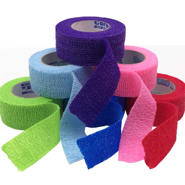 Cohesive Bandage Co-Flex NL 1 Inch X 5 Yards Standard Compression Self-adherent Closure Neon Pink / Blue / Purple / Light Blue / Neon Green / Red NonSterile 5100CP Pack/1 ANDOVER COATED PRODUCTS INC 989074_PK