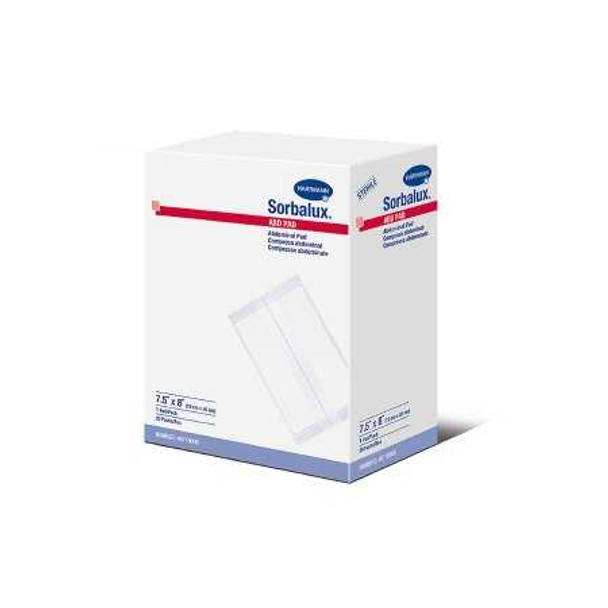 Abdominal Pad Sorbalux ABD NonWoven / Cellulose 7-1/2 X 8 Inch Rectangle Sterile 48710000 Box/20 HARTMAN USA, INC. 787090_BX