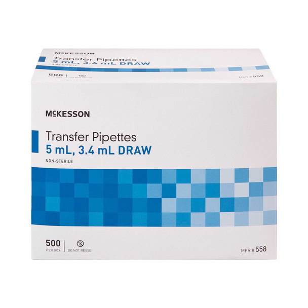 Transfer Pipette McKesson 5 mL NonSterile Box/500 558 MCK BRAND 911824_BX