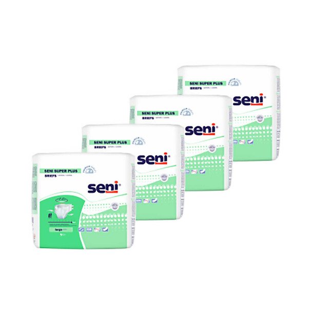 Unisex Adult Incontinence Brief Seni Super Plus Large Disposable Heavy Absorbency S-LA09-BP1 Case/36 SNS50002 TZMO USA Inc 1163824_CS