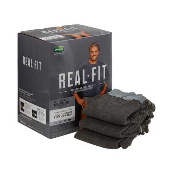 Male Adult Absorbent Underwear Depend Real Fit Pull On with Tear Away Seams Small / Medium Disposable Heavy Absorbency 50982 Case/28 SP42S-300 Kimberly Clark 1160314_CS