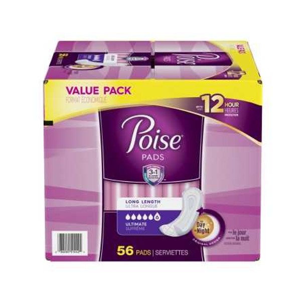 Bladder Control Pad Poise Heavy Absorbency Absorb-Loc Core One Size Fits Most Adult Female Disposable 51442 Case/56 NU-013/1 Kimberly Clark 1160329_CS