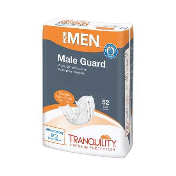 Bladder Control Pad Tranquility Male Guard 12-1/4 Inch Length Heavy Absorbency Peach Mat Core One Size Fits Most Adult Male Disposable 2385 Case/104 79-84013 Principle Business Enterprises 1117315_CS