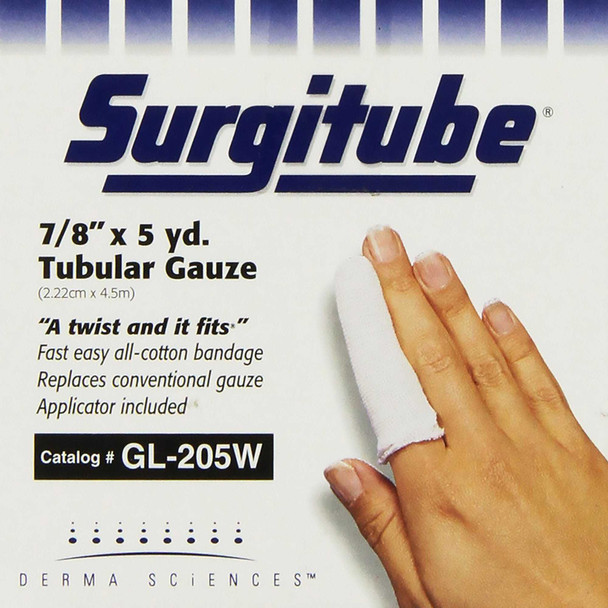 Tubular Retainer Dressing Surgitube Cotton 7/8 Inch X 5 Yard Size 2 White Large Finger / Toe NonSterile GL205W Each/1 11-0501 Derma Sciences 256141_EA