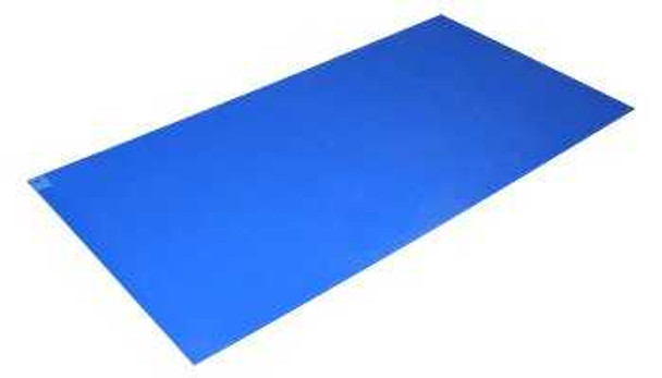Adhesive Floor Mat Poly Tack 18 x 36 Inch Blue Polyethylene Film K-101 Case/120 33592 Connecticut Clean Room 1136475_CS