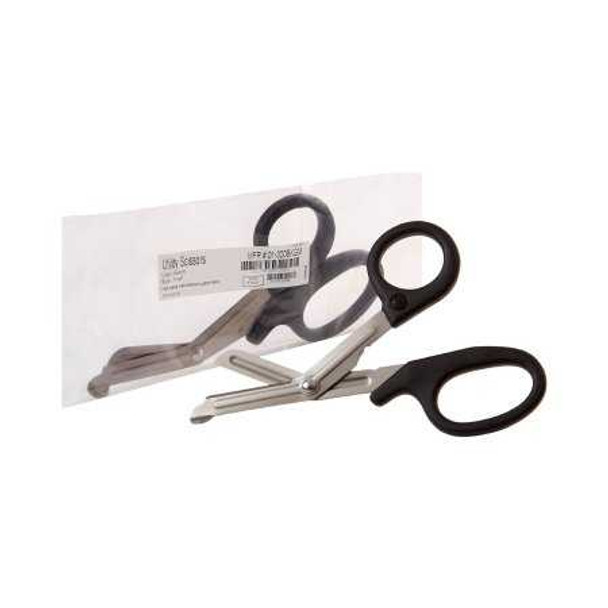 Utility Scissors McKesson 7-1/4 Inch Length Office Grade Stainless Steel / Plastic NonSterile Finger Ring Handle Angled Blunt Tip / Blunt Tip 01-320BKGM Each/1 1000016571 MCK BRAND 472589_EA