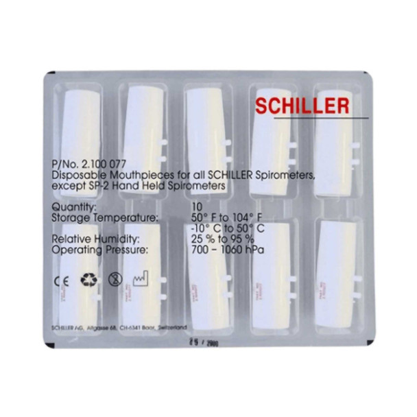 Spirometer Mouthpiece Disposable Plastic White SP 150 or SP 250 Spirometer 2.100077 Box/10 66045502 Schiller America 472326_BX