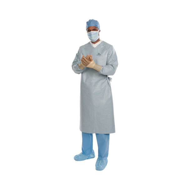 Surgical Gown with Towel Aero Chrome Large Silver Sterile AAMI Level 4 Disposable 44673 Each/1 14361 O&M Halyard Inc 1059355_EA