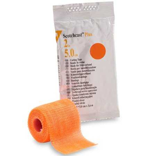 Cast Tape 3M Scotchcast Plus 2 Inch X 12 Foot Fiberglass / Resin Bright Orange 82002W Case/10 444-01-HST 3M Ortho 199238_CS