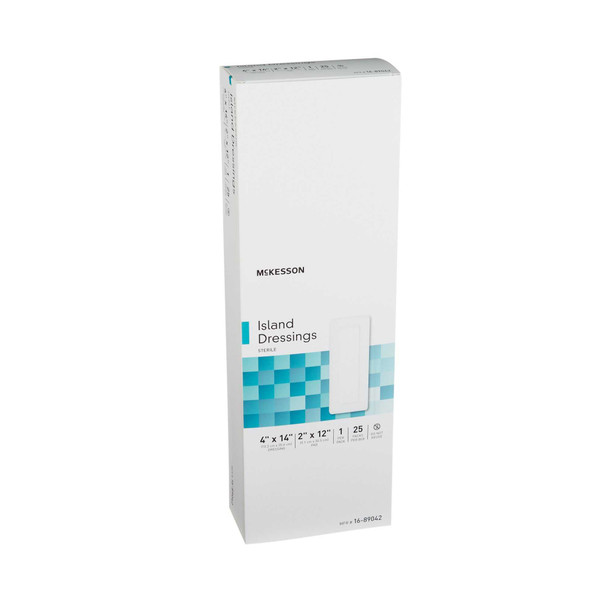 Adhesive Dressing McKesson 4 X 14 Inch Polypropylene / Rayon Rectangle White Sterile 16-89042 Case/100 59-46R MCK BRAND 488927_CS