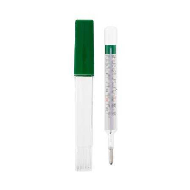 Glass Oral Thermometer Geratherm Glass Mercury Free Oval Shape Fahrenheit / Celsius 20010-100 Case/100 1.04E+13 R.G. Medical Diagnostics 417565_CS