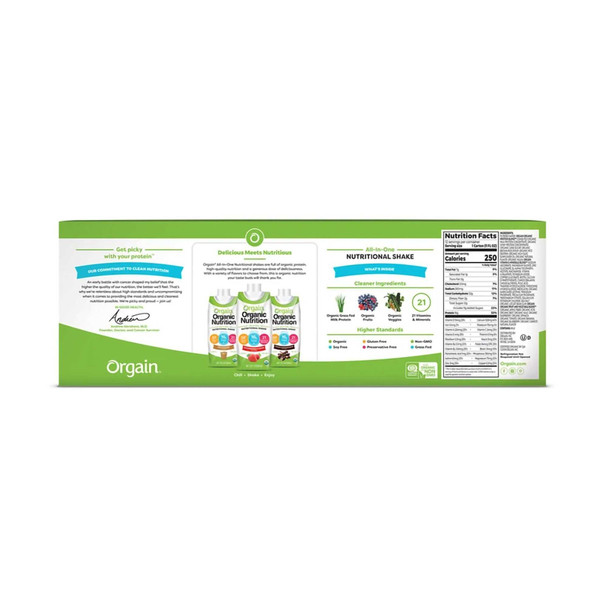 Oral Supplement Orgain Organic Nutritional Shake Sweet Vanilla Bean Flavor Ready to Use 11 oz. Carton 860547000006 Pack/4 63-4024 ORGAIN INC 1039285_PK