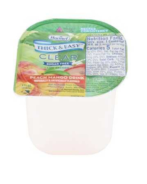 Thickened Beverage Thick Easy Sugar Free 4 oz. Portion Cup Peach Mango Flavor Ready to Use Nectar Consistency 78768 Each/1 8560-9400-01 Hormel Food Sales 1058824_EA