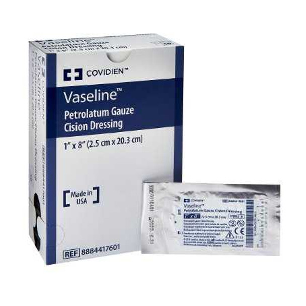 Petrolatum Impregnated Dressing Vaseline 1 X 8 Inch Gauze Petrolatum Sterile 8884417601 Case/200 30761020912 Cardinal 167694_CS