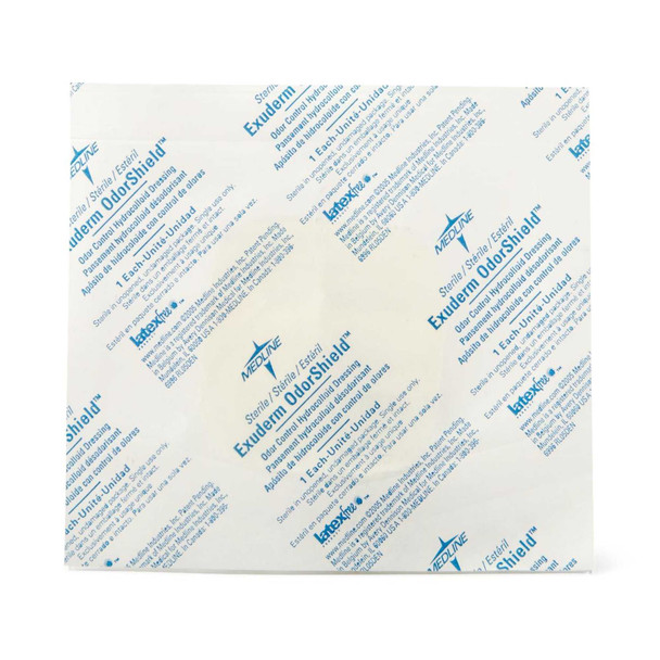 Hydrocolloid Dressing Exuderm OdorShield 2 X 2 Inch Square Sterile MSC5522 Box/10 91111 MEDLINE 650950_BX