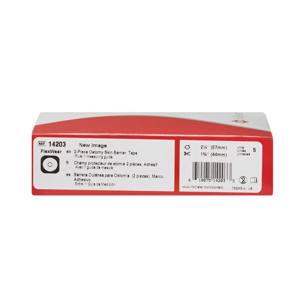 Ostomy Barrier New Image Flextend Trim to Fit Standard Wear Adhesive Tape 57 mm Flange Red Code System Hydrocolloid Up to 1-3/4 Inch Opening 14203 Each/1 61-82022 Hollister 474631_EA