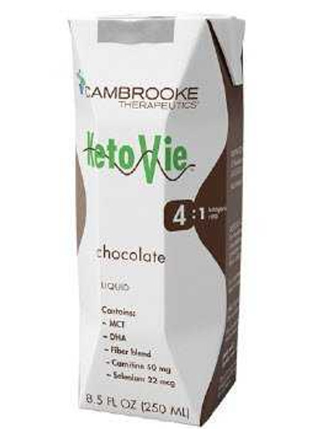 Ketogenic Oral Supplement KetoVie 4 1 Chocolate Flavor 8.5 oz. Carton Ready to Use 50103 Case/30 Cambrooke Therapeutics 1100362_CS