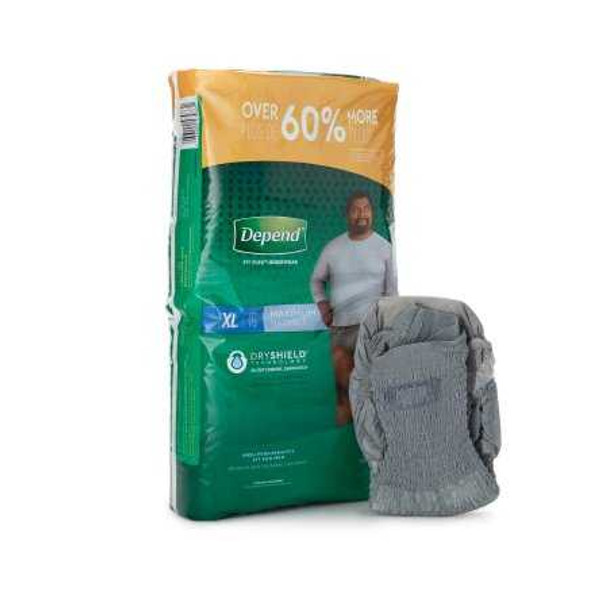 Male Adult Absorbent Underwear Depend FIT-FLEX Pull On with Tear Away Seams X-Large Disposable Heavy Absorbency 53746 Case/52 UFPP-360 Kimberly Clark 1189141_CS