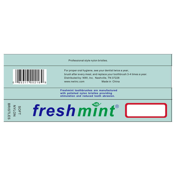 Toothbrush FreshmintAssorted Colors Adult Nylon TBBX Case/288 AS8840 NEW WORLD IMPORTS 874270_CS