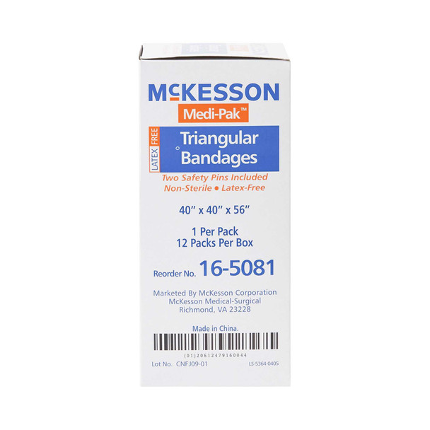 Triangular Bandage / Arm Sling McKesson Safety Pin 16-5081 Case/72 146-SSP220DDA-SF MCK BRAND 540284_CS