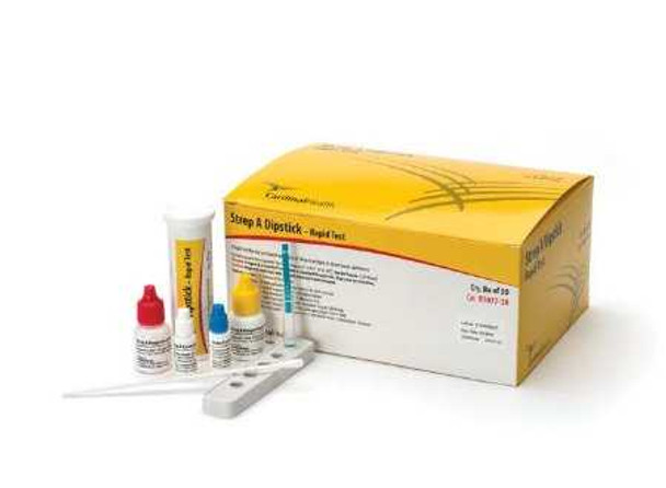 Rapid Test Kit Cardinal Health Infectious Disease Immunoassay Strep A Test Throat Swab Sample 50 Tests B1077-30 Box/50 13-1024 Cardinal 1006731_BX