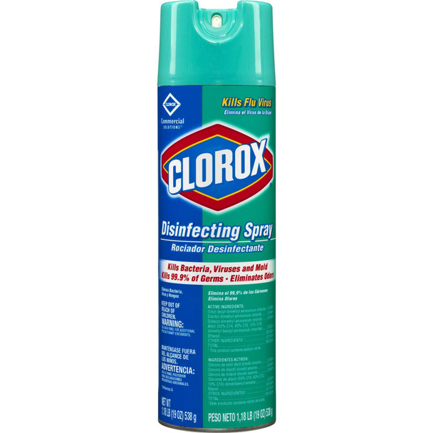 Clorox Commercial Solutions Surface Disinfectant Alcohol Based Aerosol Spray Liquid 19 oz. Can Fresh Scent NonSterile 38504CT Each/1 256040 THE CLOROX COMPANY 585450_EA
