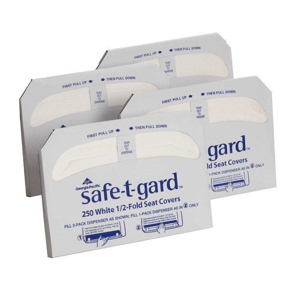 Toilet Seat Cover Safe-T-Gard Half Fold 16.8 X 14.3 Inch 47052 Case/1000 NON21224 Georgia Pacific 518336_CS