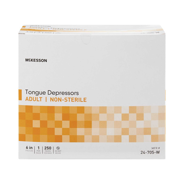 Tongue Depressor McKesson 6 L Inch 24-705-W Box/250 24-705-W MCK BRAND 508718_BX