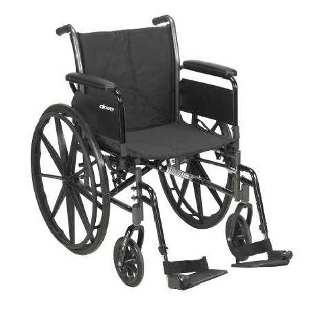 Lightweight Wheelchair Cruiser III Dual Axle Padded Flip Back Removable Full Arm Mag Black 18 Inch 300 lbs. K318DFA-ELR Case/1 - 18334200 K318DFA-ELR DRIVE MEDICAL DESIGN & MFG 700953_EA