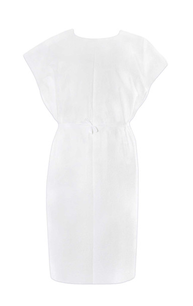 Patient Exam Gown McKesson One Size Fits Most White Adult NonSterile 18-846 Case/50 18-846 MCK BRAND 146461_CS