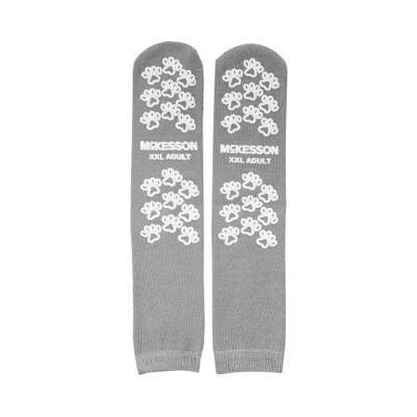 Slipper Socks McKesson Terries Adult 2 X-Large Gray Above the Ankle 40-3800-001 Case/48 40-3800-001 MCK BRAND 558996_CS