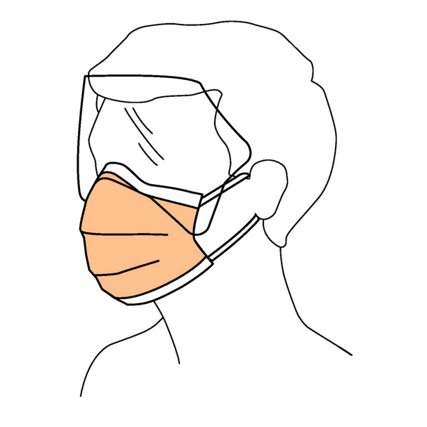 Procedure Mask with Eye Shield FluidShield Pleated Earloops One Size Fits Most Orange 47147 Case/100 47147 HALYARD SALES LLC 280649_CS