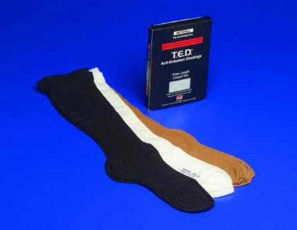 Anti-embolism Stockings T.E.D. Knee-high Large Regular Beige Closed Toe 4289 Case/12 4289 KENDALL HEALTHCARE PROD INC. 205240_CS