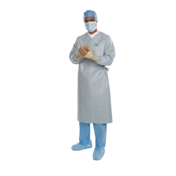 Surgical Gown with Towel AERO CHROME X-Large / X-Long Silver Unisex AAMI Level 4 Sterile 44678 Case/30 44678 HALYARD SALES LLC 1059362_CS