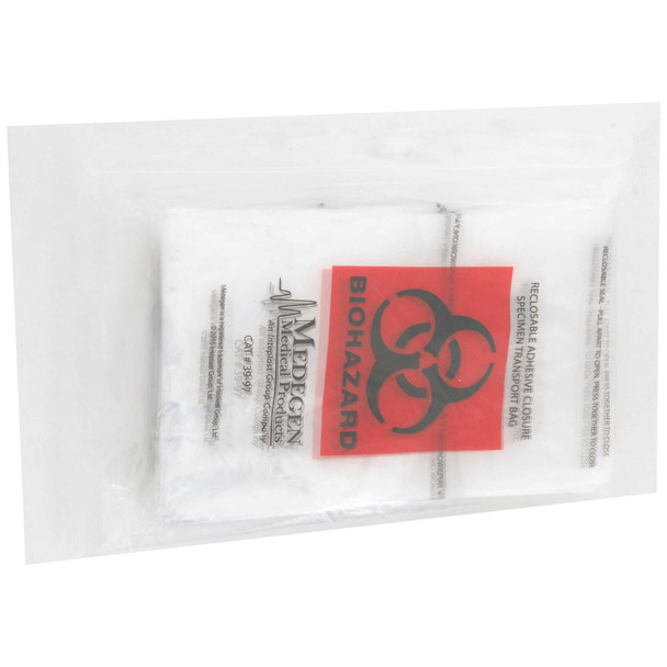 Specimen Transport Bag with Document Pouch McKesson 6 X 9 Inch Polyethylene Biohazard Symbol Adhesive Closure NonSterile 03-3997 Case/1000 35433 MCK BRAND 763805_CS