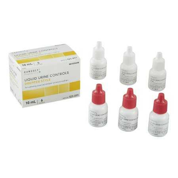 Urine Chemistry Liquid Urine Dipstick Control Solution 2 Levels McKesson Consult Analyte Testing Positive / Negative 3 X 10 mL 121-011 Case/60 121-011 MCK BRAND 976927_CS