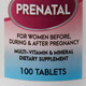 Prenatal Vitamin Supplement McKesson Brand Tablet 100 per Bottle 57896057501 BT/100 57896057501 MCK BRAND 556973_BT