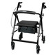 4 Wheel Rollator McKesson 32 to 37 Inch Black Folding Aluminum 32 to 37 Inch 146-R726BK Each/1 MCK BRAND 1065266_EA