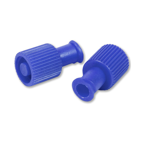 Syringe Rear Cap Dual Function Syringe Cap McKesson Blue Dual Capacity Sterile