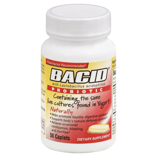 Probiotic Dietary Supplement Bacid® 50 per Bottle Caplet 36373600008 ...