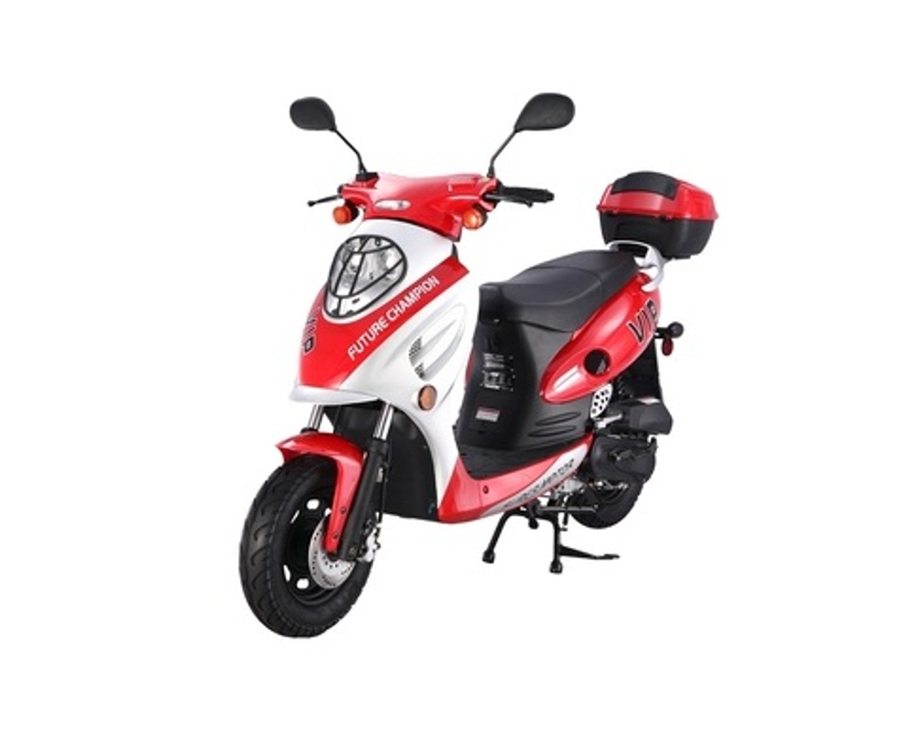 TAO 49cc / 50cc street legal fully automatic scooter moped with a Matching  trunk - Choose your color, Black Blue Red Green and Pink