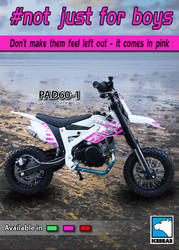 2024 Model Ice Bear Tearoff (PAD60-1) 60cc Dirt Bike, Electric Starter, Fully Automatic