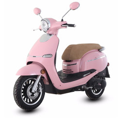 Trail Master Turino 50A Scooter, With Electric and kick start - Pink-Front-View