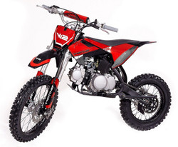 VITACCI DB-V12 124cc Dirt Bike, 4-Gear Manual Shift, 4-Stroke, Air Cooled - Fully Assembled And Tested - Red