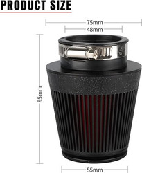NIBBI Racing CNC 48MM Air Filter - Round Tapered Universal Air Filter for Dirt Bikes, ATVs, Go Karts, and Pit Bikes