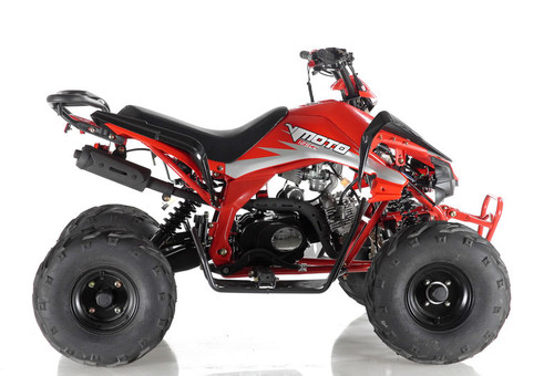 Apollo BLAZER 7 125cc ATV, 7" TIRE, Single Cylinder, Air Cooled, 4 Stroke - Side View Red