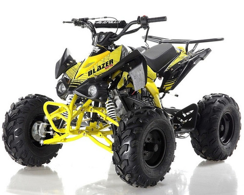 Apollo BLAZER 7 125cc ATV, 7" TIRE, Single Cylinder, Air Cooled, 4 Stroke - Fully Assembled and Tested Yellow