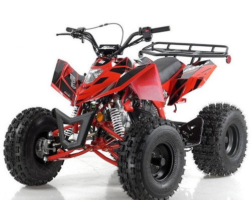 Apollo Sniper 125cc ATV, Single Cylinder, Air Cooled, 4 Stroke 1Speed+Reverse - Now with New Threads Tire Design &  Remote Kill
