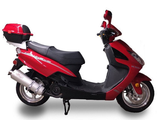 ICE BEAR HAWKEYE (PMZ150-3C) 150CC SCOOTER, AIR COOLED, AUTOMATIC, ELECTRIC AND KICK START - Red Side View
